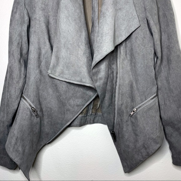 Rampage | Grey Asymmetrical Faux Suede Jacket - S - Picture 5 of 9